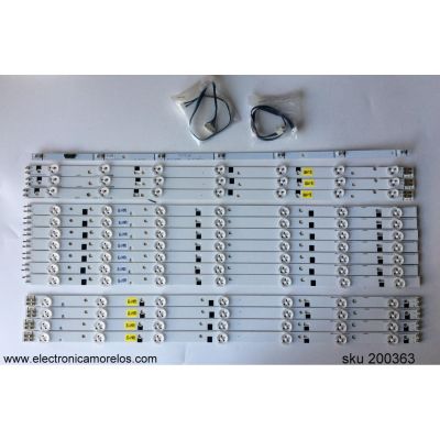 KIT DE LED PARA TV (14 PIEZAS) / AUO T550HVN01.6 / T550HVF03.1 / DF550CGA-B1 / BN41-01826A / 55-3535LED-98EA-R / 55-3535LED-98EA-L / D1GE-550SCA-R3 / MODELOS UN55EH6000FXZA AH03 / UN55FH6003FXZA AH01